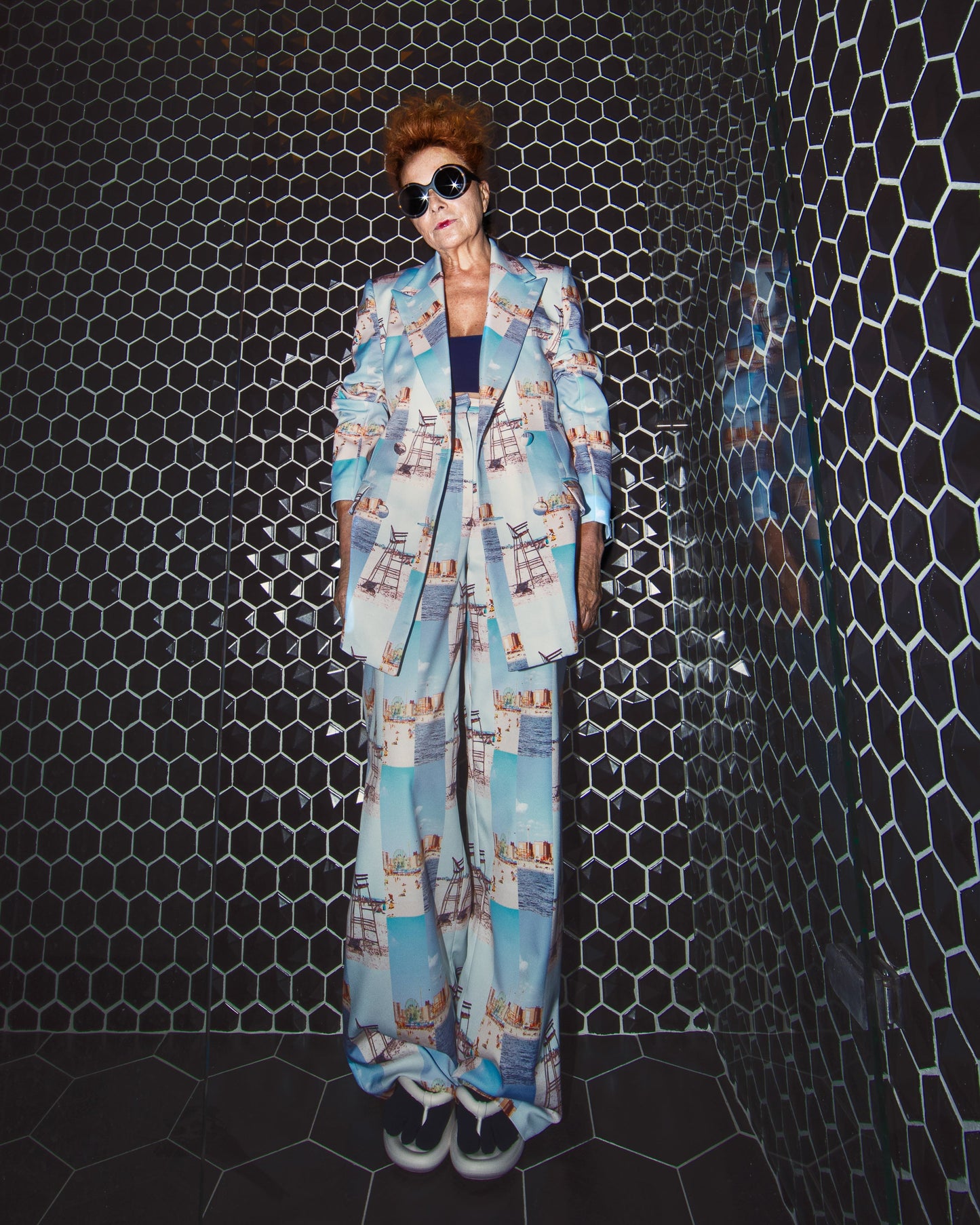 Coney Island Print Suit Pants