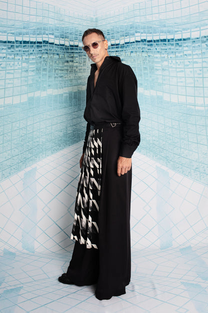 Cicatriz Del Ruiz Negro Midi Skirt